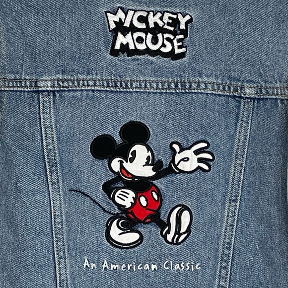 Disney Kids Mickey Mouse Denim Hooded Jacket Embroidered True Original Size 4 - Picture 11 of 16